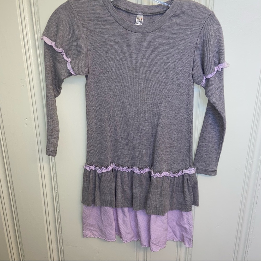 NANO gray and lavender dress knit swing dress